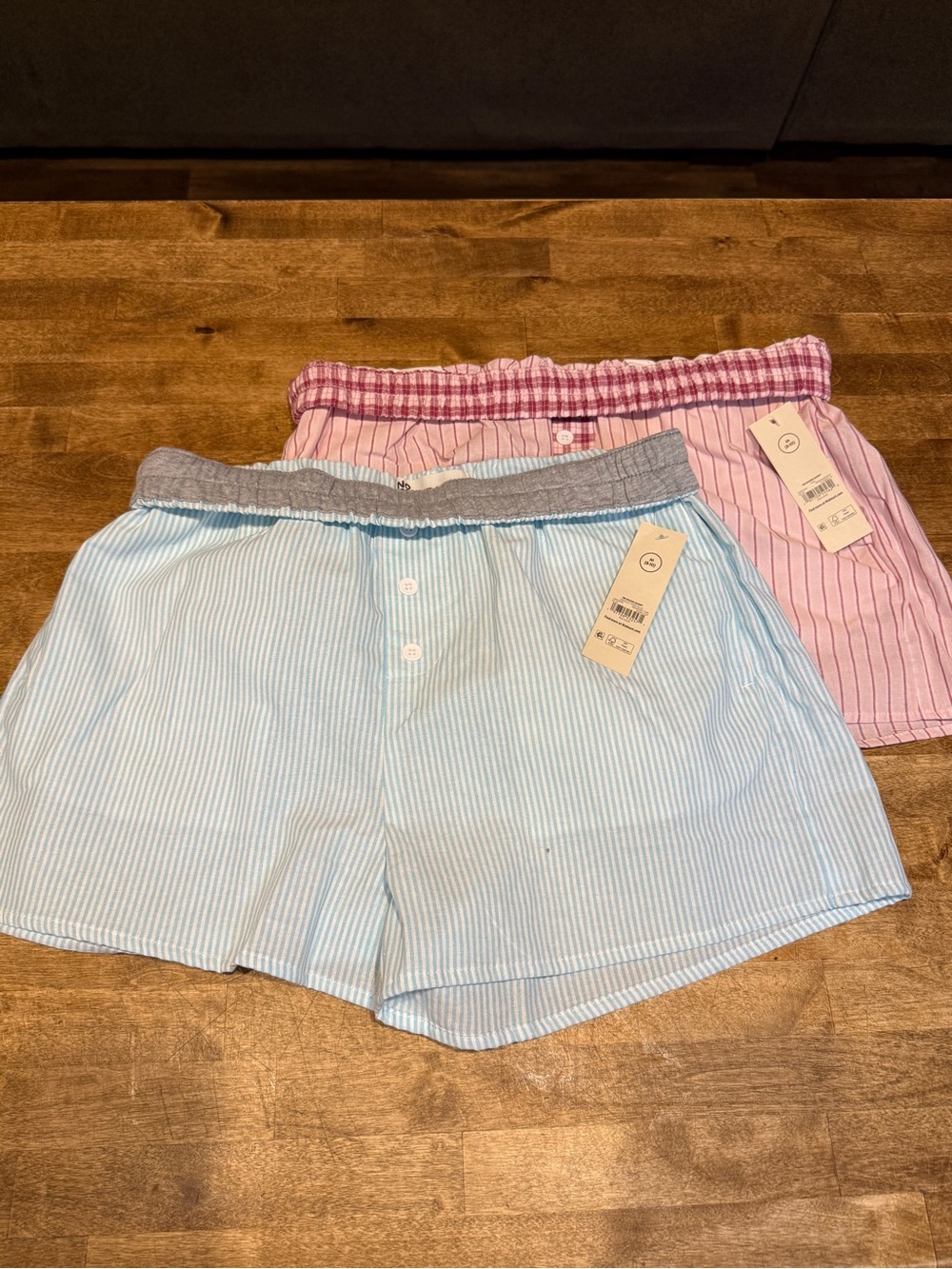 NWT Set of 2 Pajama Sleep wear Shorts Pink and Blue size medium